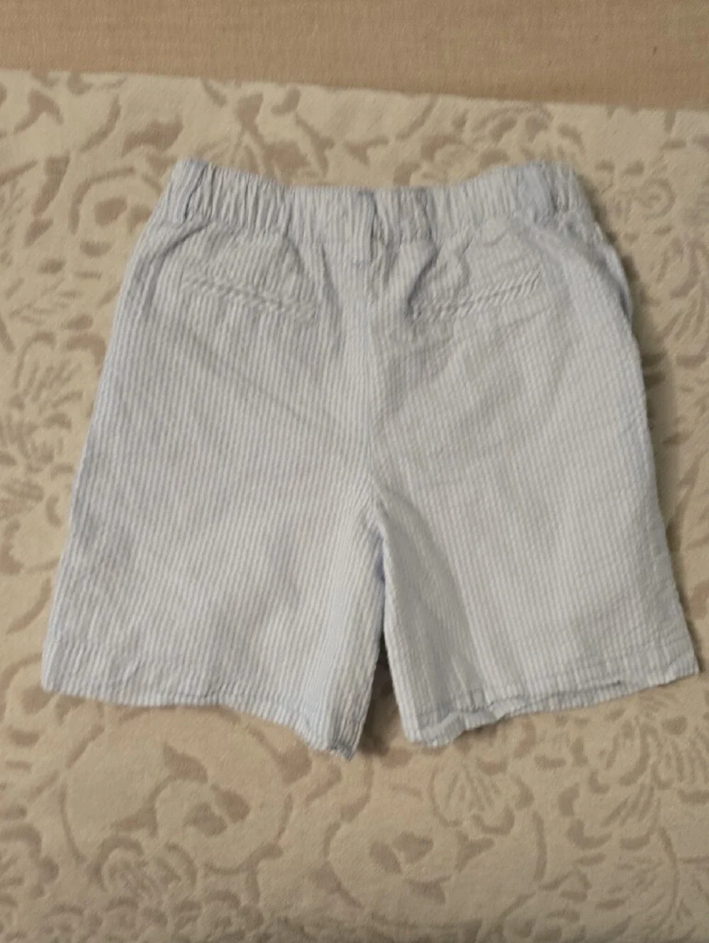 Tommy Bahama Light Blue Striped Seersucker Kids Shorts